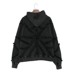 Custom Logo Unisex Hoodie Wholesale 100% Cotton Fleece Pullover OEM/ODM Heavyweight Streetwear Sweatshirt Bulk Supplier - Product Image 5