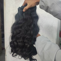 Ekstensi Rambut Keriting India Berkualitas Tinggi 10 Inch, Double Machine Weft, Rambut Asli Tanpa Proses Kimia, Bebas Perm
