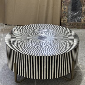 ILAHI's Bone Inlay <b>Table</b> Modern Design Agate Detailing <b>Storage</b> Portable Home Furniture - Product Image 6