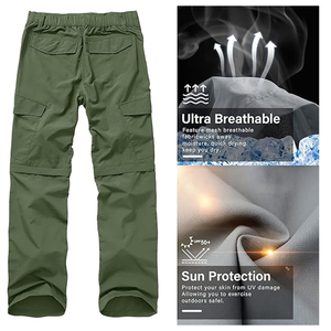 2-in-1 Green Convertible Fishing <b>Trousers</b> Detachable <b>Zip</b>-<b>off</b> <b>Cargo</b> Pants Summer Outdoor Fishing Clothing Hiking Pants - Product Image 6