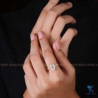 Anillos de Compromiso Clásicos con Diamantes Cultivados en Laboratorio, Oro Amarillo Sólido de 14K, Certificado IGI, Halo Oculto, Joyería Nupcial Personalizada