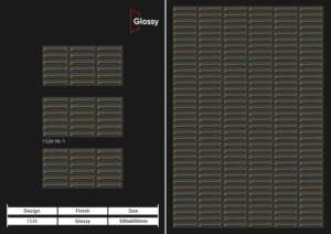 Carreaux muraux en céramique brillants effet haute brillance 30x60 cm, design élégant pour la décoration murale intérieure dans les zones de cuisine et de salle de bain - Product Image 3