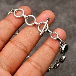 Handmade Garnet Gemstone <b>Bracelet</b> 925 Sterling <b>Silver</b> Jewelry 7 Inch Elegant Gift For Women <b>Girls</b> Fashion Accessories - Product Image 5