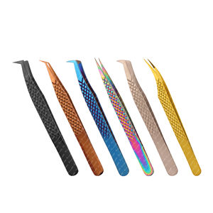 Pinzas para pestañas postizas con logotipo personalizado, herramientas de extensión de pestañas de visón de acero inoxidable, accesorios ligeros de etiqueta privada - Product Image 1