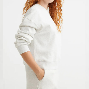 Sweat-shirt décontracté à manches longues et col rond pour femme, imprimé personnalisé, jersey tricoté en polyester/coton molletonné - Product Image 3