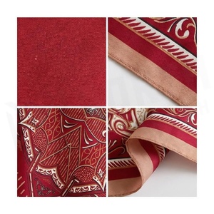 Women's Square <b>Silk</b> Scarf Red Elegant Floral Print Multi-Functional Fashion Accessory All Seasons - Product Image 4