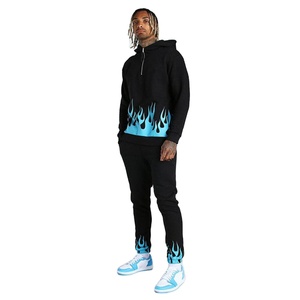 2023 Hombres Nuevo diseño transpirable de talla grande llama impreso chándal ropa de calle Jogger conjuntos invierno nuevo conjunto apilado hombres - Product Image 1