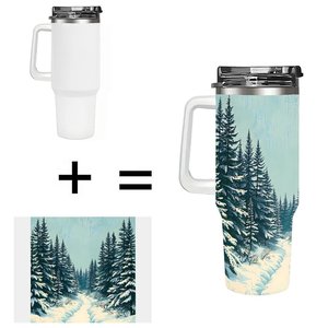 Vaso de Acero Inoxidable de 40oz con Diseño de Bosque Nevado para Uso en Exteriores - Product Image 1