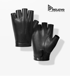 Gants de moto demi-doigts pour hommes, en simili cuir PU, de haute qualité et confortables, pour la conduite et les sports en plein air - Product Image 6