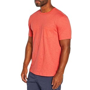 <b>Hot</b> selling Simple Classic Comfortable Custom Logo Men's tshirts <b>combed</b> Cotton Two Tone Short Sleeve mens T Shirt With Pocket - Product Image 5