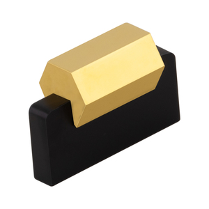 Aluminum Dual Tone Hexagonal Crest Knob Handle Goldfinch Design Silk <b>Black</b> PVD Rose Gold Gold <b>Black</b> <b>Cabinet</b> Hardware - Product Image 6
