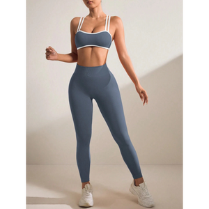 Ensemble de yoga 2 pièces pour femme Lupin, dernière mode, respirant, séchage rapide, logo personnalisé, motif uni, fabriqué au Pakistan, vente en gros - Product Image 1