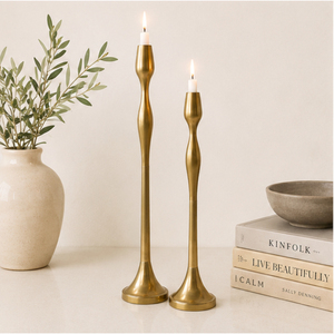 Antique Brass <b>Candlestick</b> <b>Holder</b> Set Elegant Taper Candle Stand for Modern Wedding Centerpieces Vintage Metal Home Decor - Product Image 4
