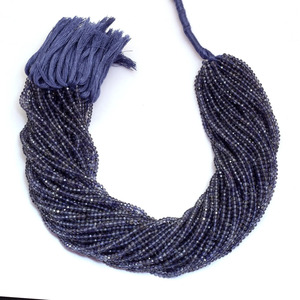 Cuentas Sueltas de Iolita AAA+ de 3mm-4mm, Microfacetadas, en Forma de Rondelle, Iolita Azul Natural, Piedra Semipreciosa para Joyería - Product Image 3