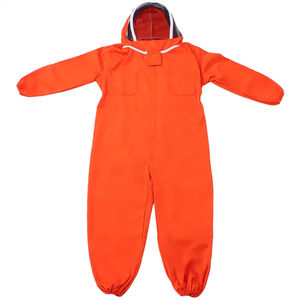 Traje de Apicultor Protector de Poliéster y Algodón, Color Naranja Liso, con Malla en Todo el Cuerpo, Sombrero Redondo Ventilado, Uniforme de Apicultor - Product Image 2