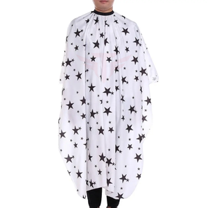 Cape de coiffure surdimensionnée à motif étoiles blanches et noires, tablier de coupe de cheveux pour salon de coiffure - Product Image 1