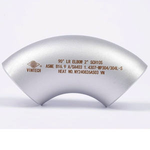 ข้อต่อท่อเหล็กสแตนเลสเชื่อมไร้รอยต่อ รูปทรงโค้งงอ 90 องศา รัศมียาว หัวกลม มาตรฐาน ASME B16 9 A SA403 - Product Image 5