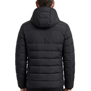 Veste matelassée à capuche noire pour homme, légère, en coton rembourré, manteau d'hiver épais et chaud, multi-poches, coupe-vent pour l'extérieur - Product Image 4