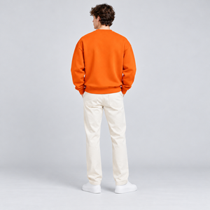 <b>Crewneck</b> <b>Sweatshirt</b> <b>Mens</b> OEM Knitwear Travel Supplier Varsity Cropped Split Hem Tops Velour Lightweight Pullover <b>Sweatshirt</b> - Product Image 2