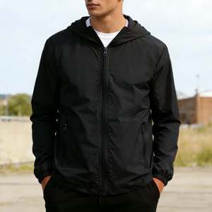 Heathered Texture Men <b>Waterproof</b> Fleece <b>Jacket</b> Melange Cotton Shell Hooded Elegant Performance Athletic Club Outerwear Spring - Product Image 4