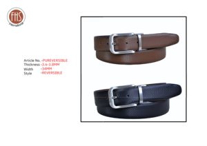 Ceinture en cuir réversible de haute qualité, épaisseur 3,6-3,8 mm - Ceinture formelle pour homme de qualité supérieure avec boucle rotative - Product Image 2