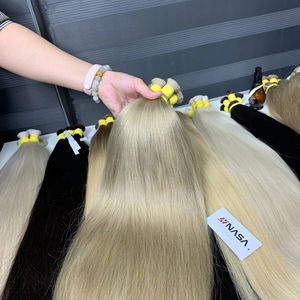 Extensiones de Cabello Humano Virgen Vietnamita a Granel, Colores Rubio, Castaño y Negro, Súper Doble Trama, Platino, 60cm - Product Image 1