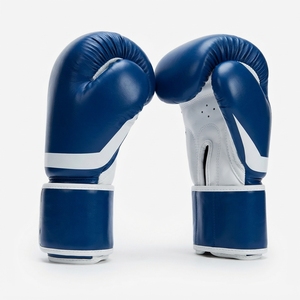 Gants de boxe bleus en PU à doigts entiers avec fermeture Velcro pour adultes - Product Image 4