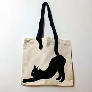 Custom Printed Cartoon Print Large Cotton <b>Canvas</b> <b>Tote</b> Bag with Zipper Closure and Long Handle for Daily Shopping - Product Image 3