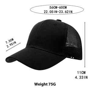 Gorra de béisbol deportiva Snapback de malla negra con logo personalizado, sombrero de sol a juego para adultos y niños, colores de verano, gran venta - Product Image 2