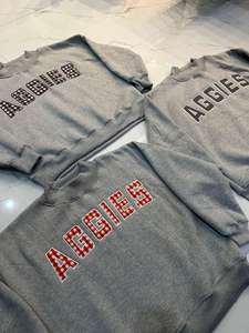Sudadera de Invierno de Manga Larga para Mujer, de Algodón y Felpa, Personalizada AGGIES, Cuello Alto, Logotipo Bordado, Proveedor OEM - Product Image 3