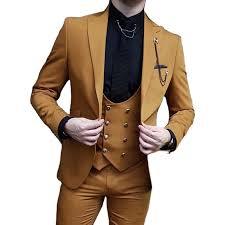 2026 Men's Brown 3 Piece Suit Slim Fit Tuxedo <b>Blazer</b> Vest Pants Formal Wedding Party Prom Groom Custom Suit <b>Set</b> Luxury Menswear - Product Image 5