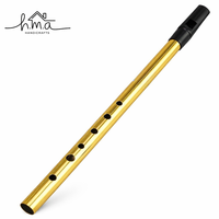 Set Brass Whistle Flute BB Key Open Bass Metal Penny Whistle Multiple Sizes Gold Finish Musical Instrument Beginners Practice