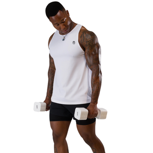 Débardeur Aeroflex pour homme, sans manches, léger, respirant, pour la gym, l'entraînement, le sport, blanc - Product Image 4