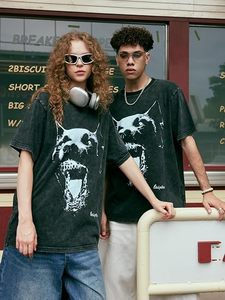 เสื้อยืดโอเวอร์ไซส์ลายเรโทรสไตล์คาวบอย ผ้าคอตตอนฟอก ทรงหลวม ใส่ได้ทั้งชายหญิง แขนสั้น พิมพ์ลายกราฟิก สตรีทแวร์แฟชั่นลำลอง - Product Image 3