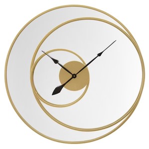 Artistic Pendulum Style Wall <b>Clock</b> With Circular Metal Elements Gold And Black Finish For Modern Homes - Product Image 2