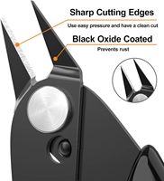 Petits coupe-fils manuels OEM en acier inoxydable avec ressort, lot de 2 coupe-fils diagonaux à coupe ébavurée, 5 noirs