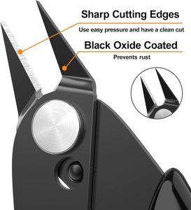 Petits coupe-fils à ressort, lot de 2, coupe-diagonales à coupe nette, 5 noirs - Product Image 3
