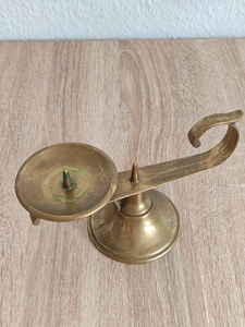 Vintage <b>Brass</b> Chamberstick Candle Holder German Mid Century Candlestick <b>Antique</b> <b>Brass</b> Taper Candle Stand Handheld Candle Holder - Product Image 6