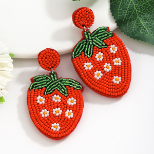 New Wholesale Hot Selling Bohemian Beaded Fruit Women's Classic <b>Sweet</b> Cute <b>Flowers</b> Strawberry Women's BY MULTI CRAFT - Product Image 4