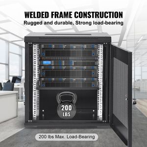 Armadio Server a Parete 12U con Profondità 15,5 Piedi, Sistema di Chiusura Sicura, Rack di Rete con Capacità di 200 Libbre per Archiviazione Dati - Product Image 4