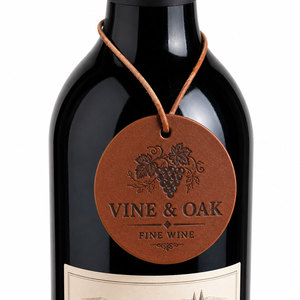 Étiquette personnalisée en cuir végétalien pour bouteille de vin, ruban, étiquette cadeau personnalisée pour vin, vente en gros, marque de cave à vin OEM, étiquette de bouteille d'alcool - Product Image 4