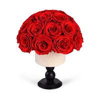 Roses éternelles carrées préservées faites à la main, longue durée, vase en céramique écologique, centre de table pour mariage