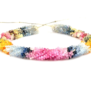 Cuentas de arcoíris de lágrima facetadas de zafiro múltiple de 4x6 MM, cuentas de piedra multicolor para la fabricación de joyas - Product Image 3