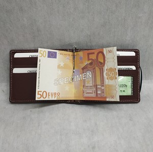 Leather Slim <b>RFID</b> Block Simple Minimalistic Money Clip Smart <b>Wallets</b> Purses Card Cash Holder <b>Men</b> Promotional Gifting Open Bifold - Product Image 2