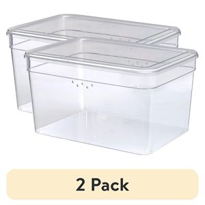 Clear Glossy <b>Plastic</b> Extra Tall Shoe <b>Box</b> Organizer with <b>Lid</b> 2-Pack for Closet <b>Storage</b> - Product Image 1