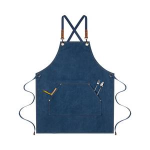 Tablier de barista de luxe en toile, porte-outils multipoches, harnais en cuir réglable, gilet de barman, uniforme pour barbier, café, serveur - Product Image 2
