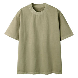 Logo personnalisé OEM, broderie, design imprimé, 220 g/m², 100 % coton, manches courtes, couleur unie, col rond, été, homme et femme - Product Image 5