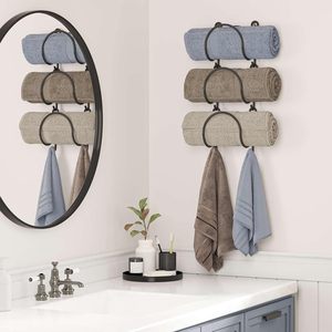 Luxurious Quality Metallic Towel Storage Stackable 3 Metal Hanger with 2 Hooks Towels <b>Bathroom</b> <b>Accessories</b> Available for Sell - Product Image 6