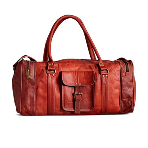 High Quality <b>Men</b> Genuine Leather Vintage Duffle <b>Bag</b> Custom Logo Large Capacity Travel Gym <b>Weekend</b> Overnight <b>Bag</b> - Product Image 4