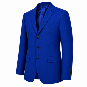 Veste de costume blazer sur mesure pour homme, 3 boutons, revers cranté, costume formel d'affaires, bleu marine foncé - Product Image 5